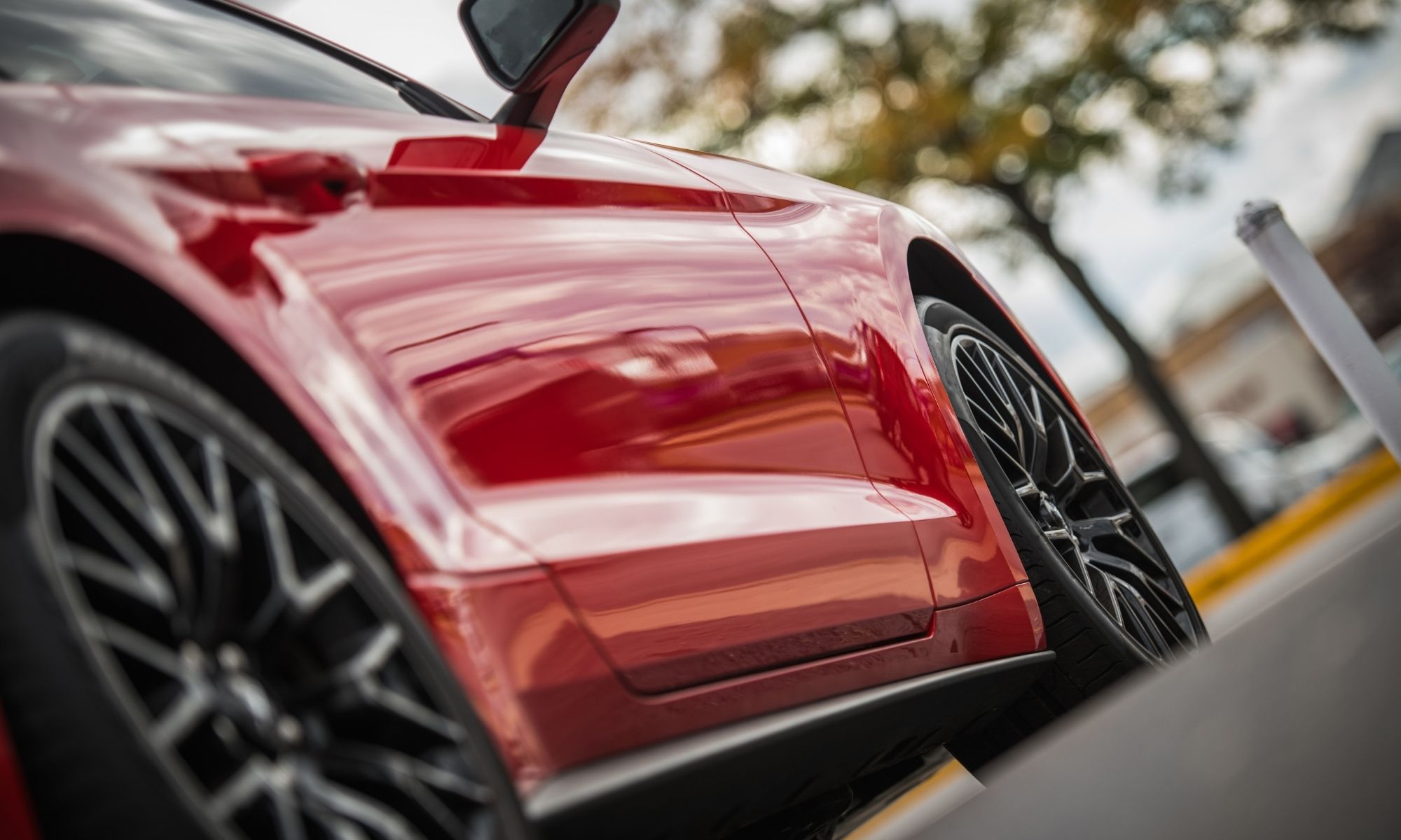 Red car detailed finish